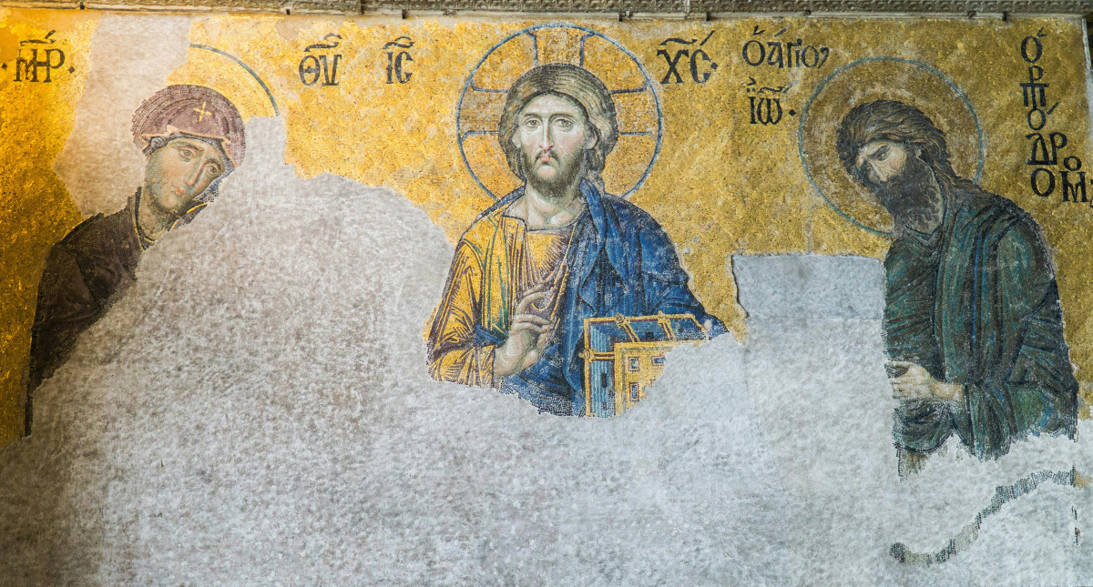 Deesis Mosaic in Hagia Sophia Istanbul